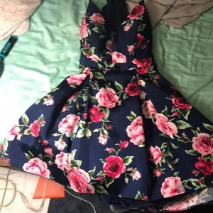 Floral print prom dress